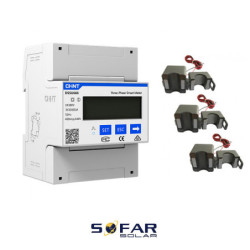 Contor trifazat CHiNT, DTSU666, three-phase smart meter, Smart Power Sensor + 3 x CT split core 5/200A (SOFAR SOLAR)