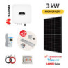 KIT 3 kW, Sistem Fotovoltaic Monofazat, Invertor Hibrid Huawei, Panouri Premium